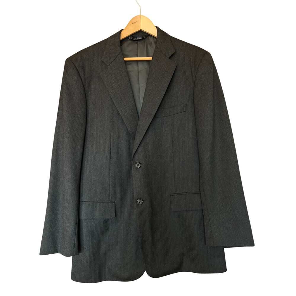 Brooks Brothers Charcoal Gray Blazer Career Prom Preppy Size 39R